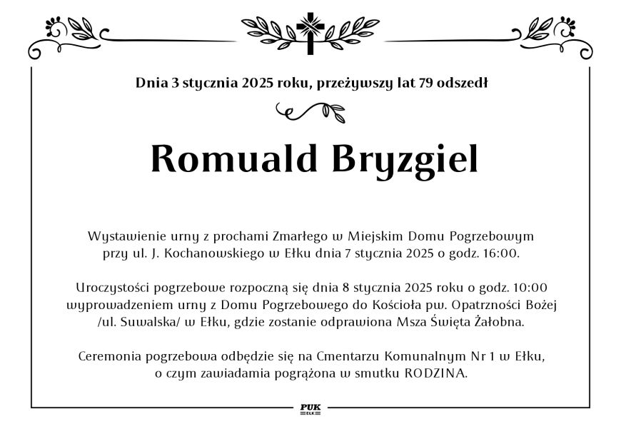 Romuald Bryzgiel - nekrolog